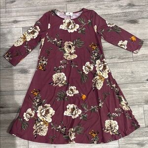 Floral Burgundy Dress